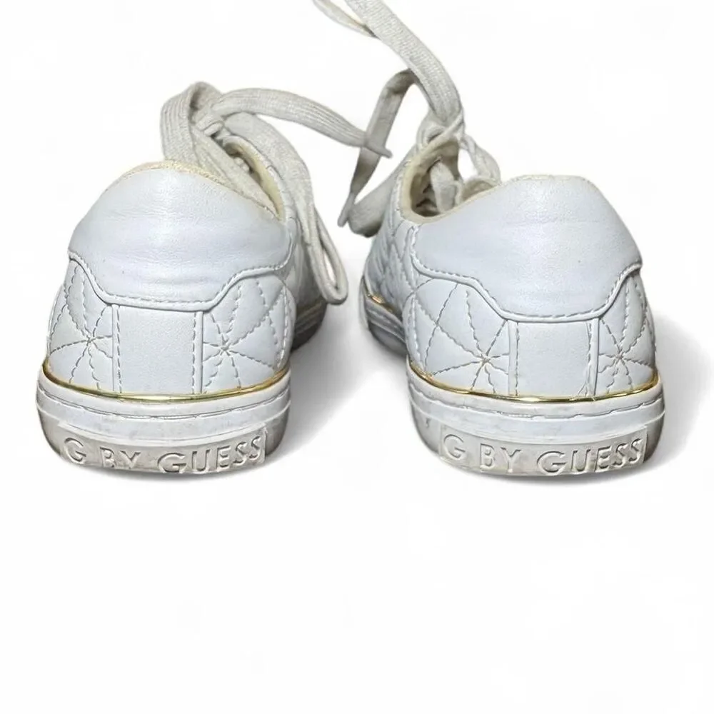 Guess Women's White and Gold Fashion Sneakers Size 6